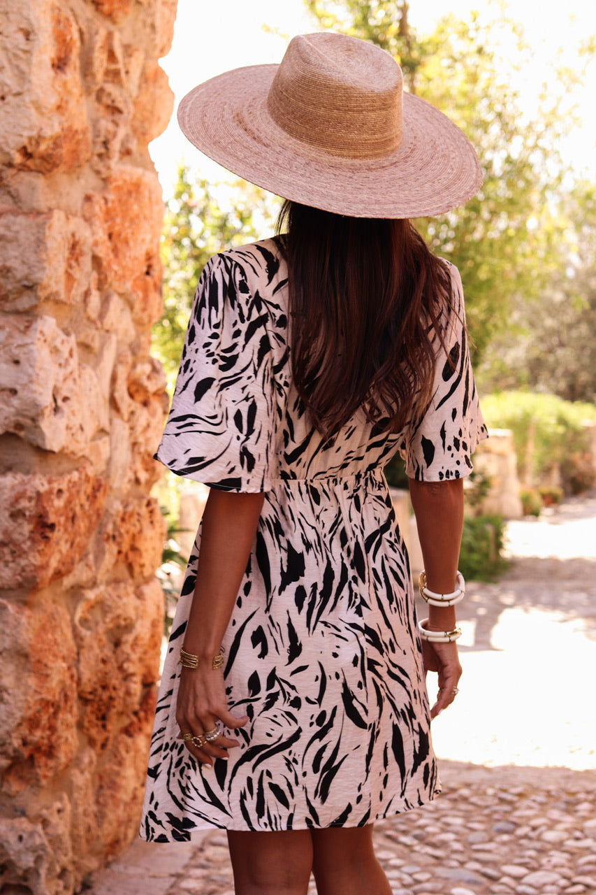 Robe Sola écru et noir