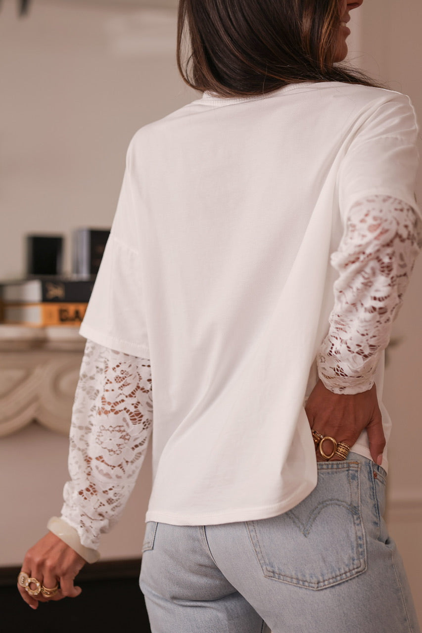 Tee-shirt dentelle