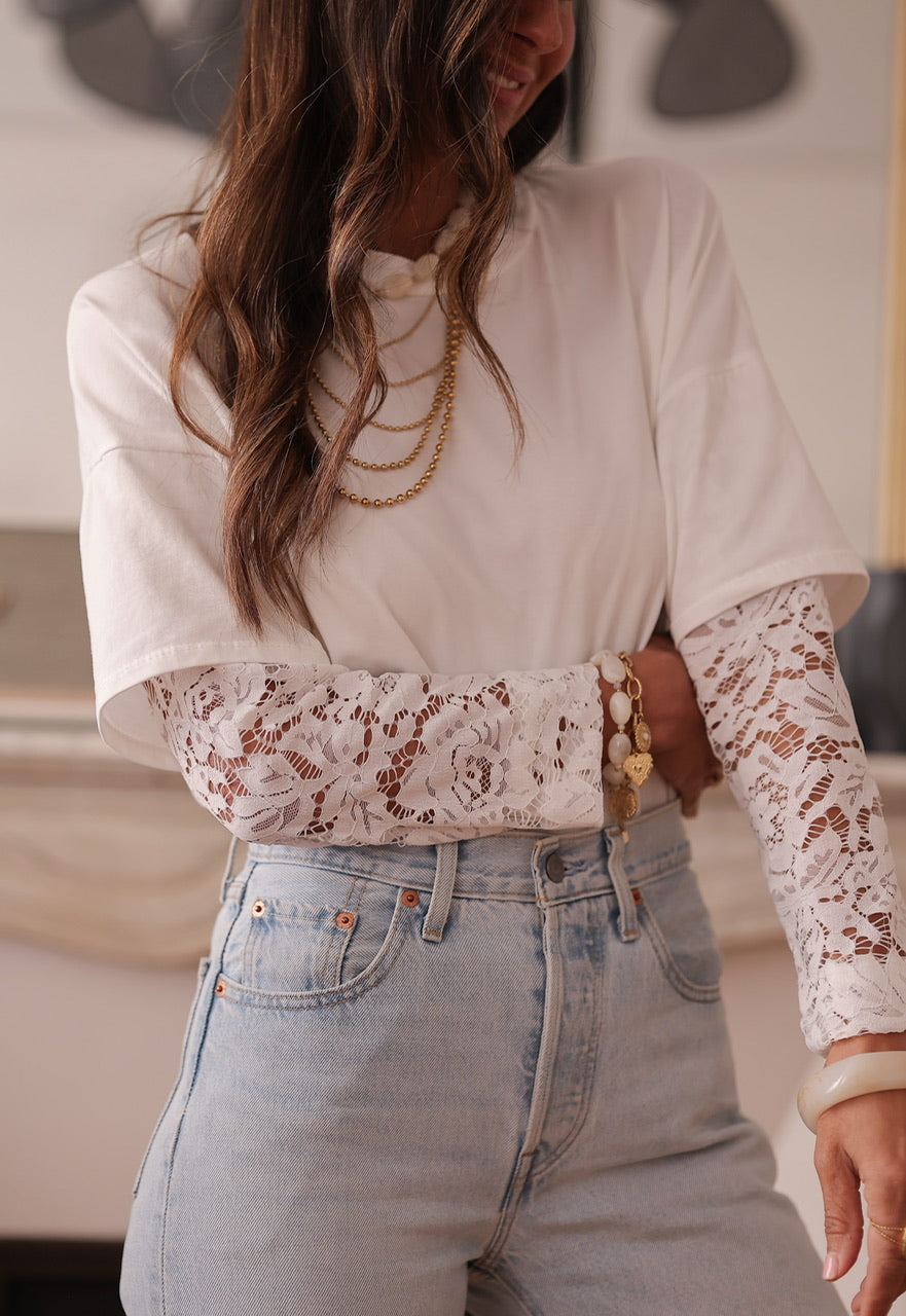 Tee-shirt dentelle