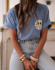 Tee-shirt Marguerite bleu