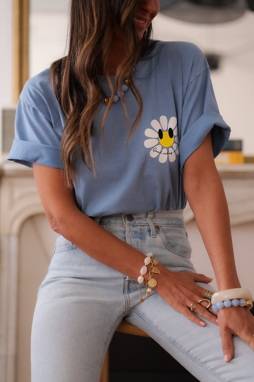 Tee-shirt Marguerite bleu