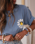 Tee-shirt Marguerite bleu