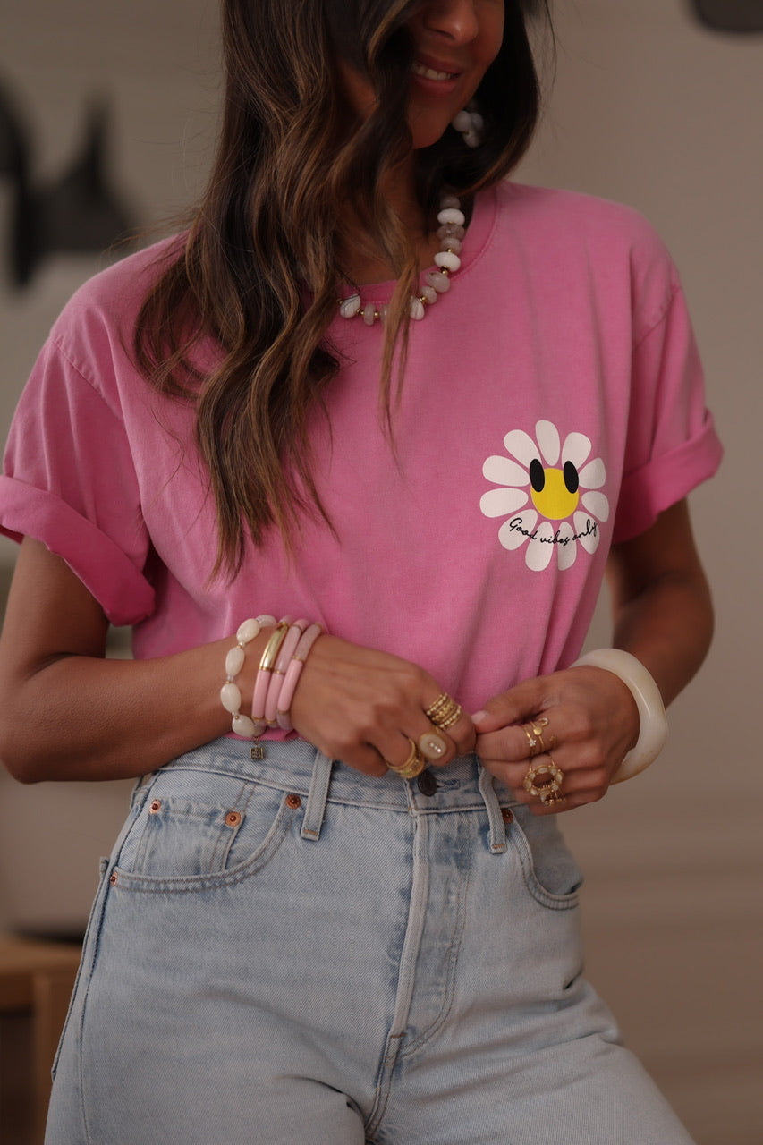 Tee-shirt Marguerite rose
