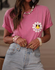 Tee-shirt Marguerite rose