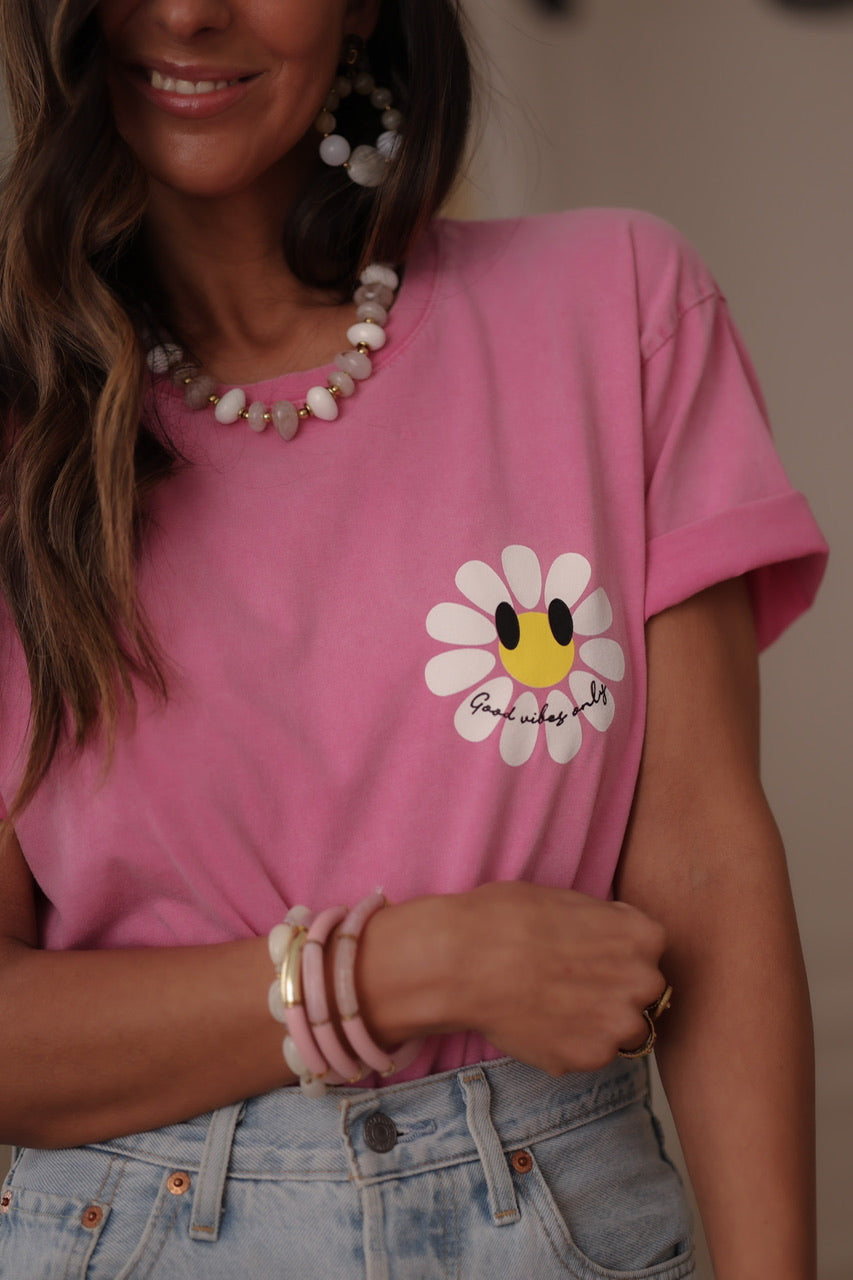 Tee-shirt Marguerite rose