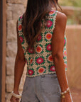 Top Enola vert en crochet