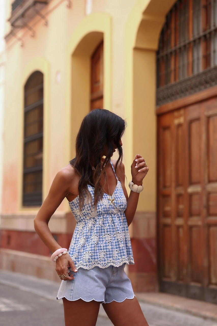 Top Jodie bleu vichy