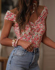 Top Liberty à fleurs rose