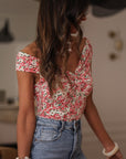 Top Liberty à fleurs rose