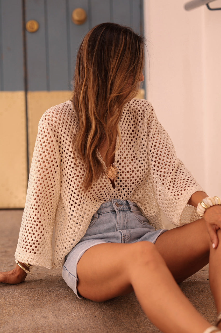 Top en crochet Soléa ecru
