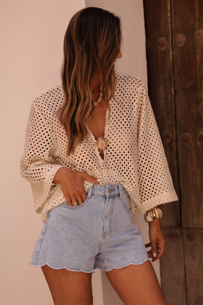 Top en crochet Soléa ecru
