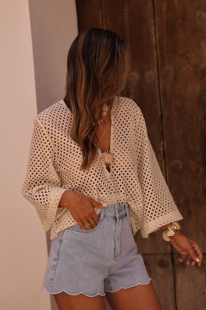 Top en crochet Soléa ecru