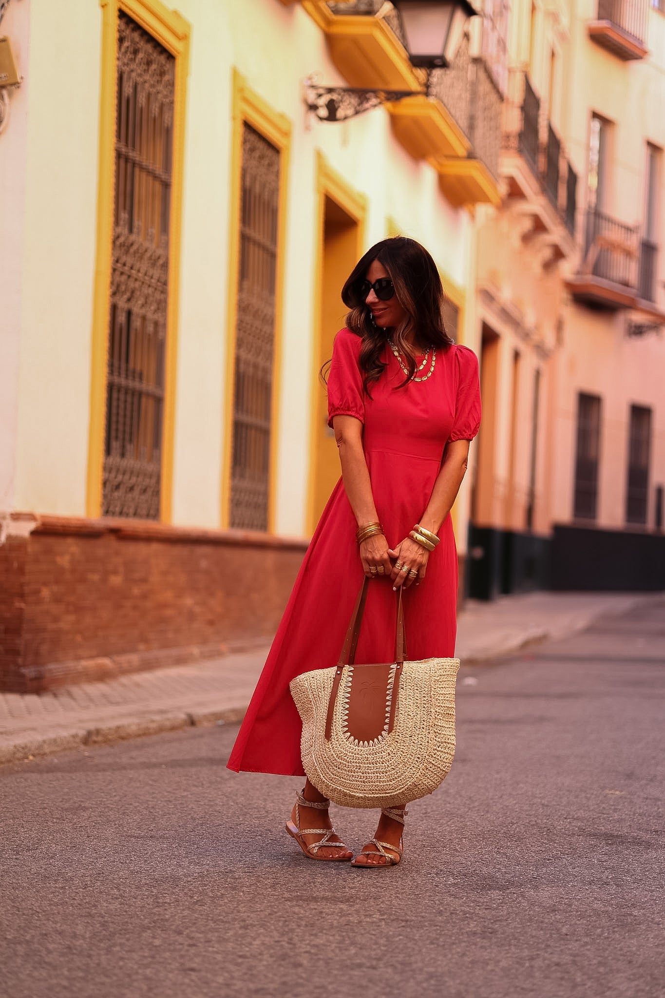 Robe Célinda longue rouge