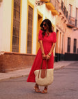 Robe Célinda longue rouge
