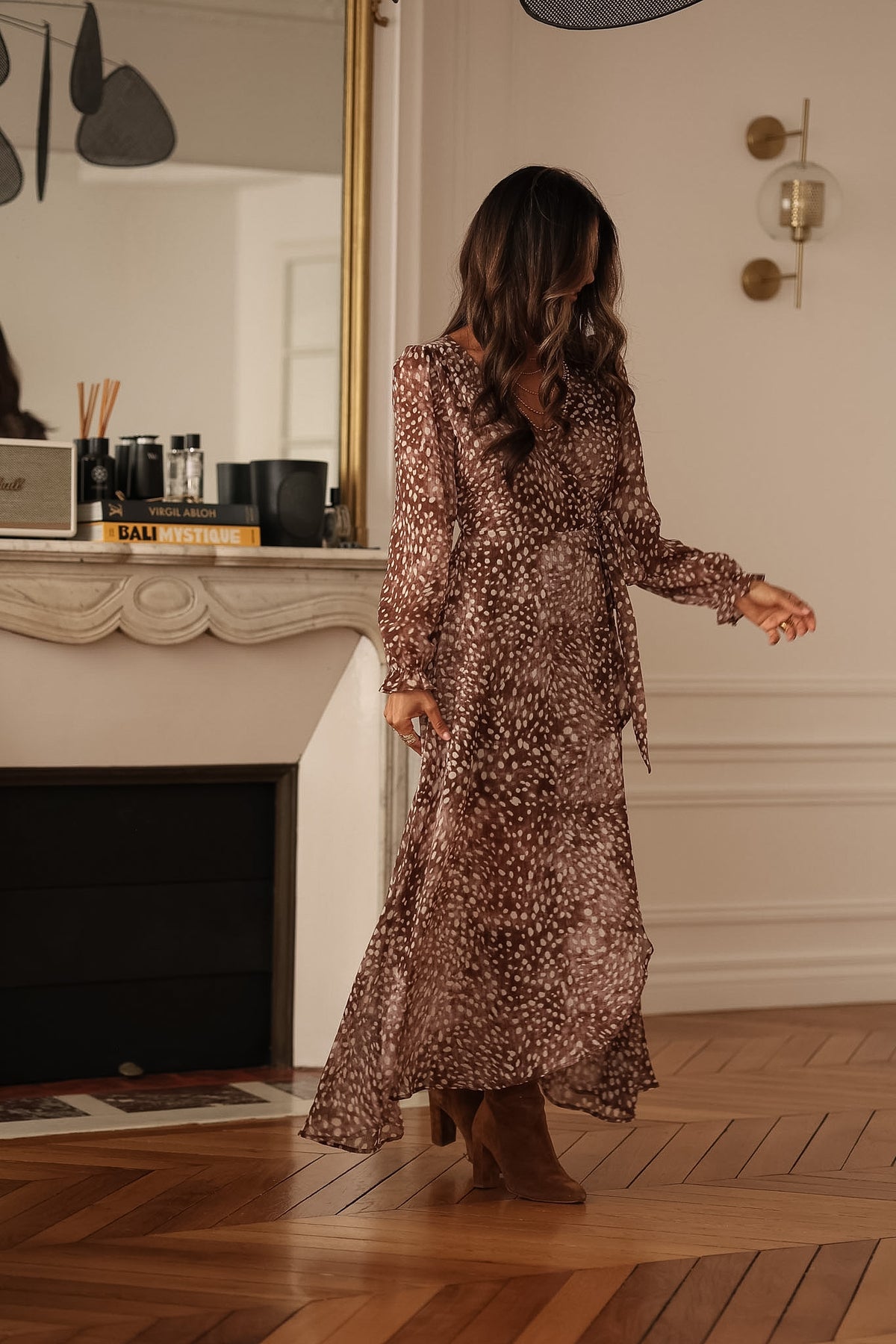 Robe longue Elva choco (Précommande)
