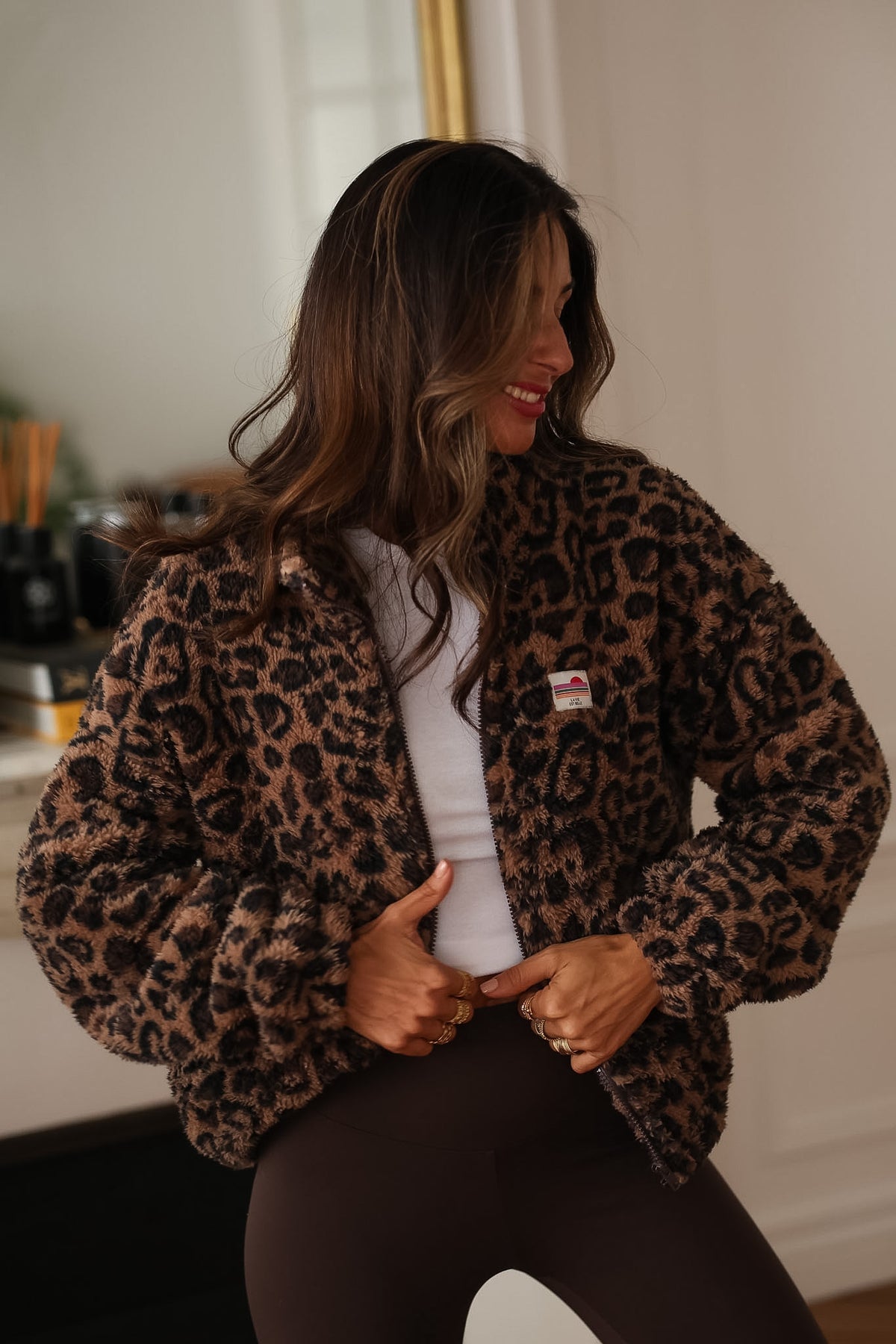 Veste polaire Johane léopard