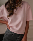 Tee-shirt femme rose manches courtes (vue 3)