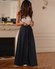 Pantalon Iris bleu marine à carreaux