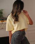 Tee-shirt femme jaune manches courtes (vue 3)