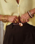 Ceinture femme marron en cuir fine à fermoir doré (vue 3)