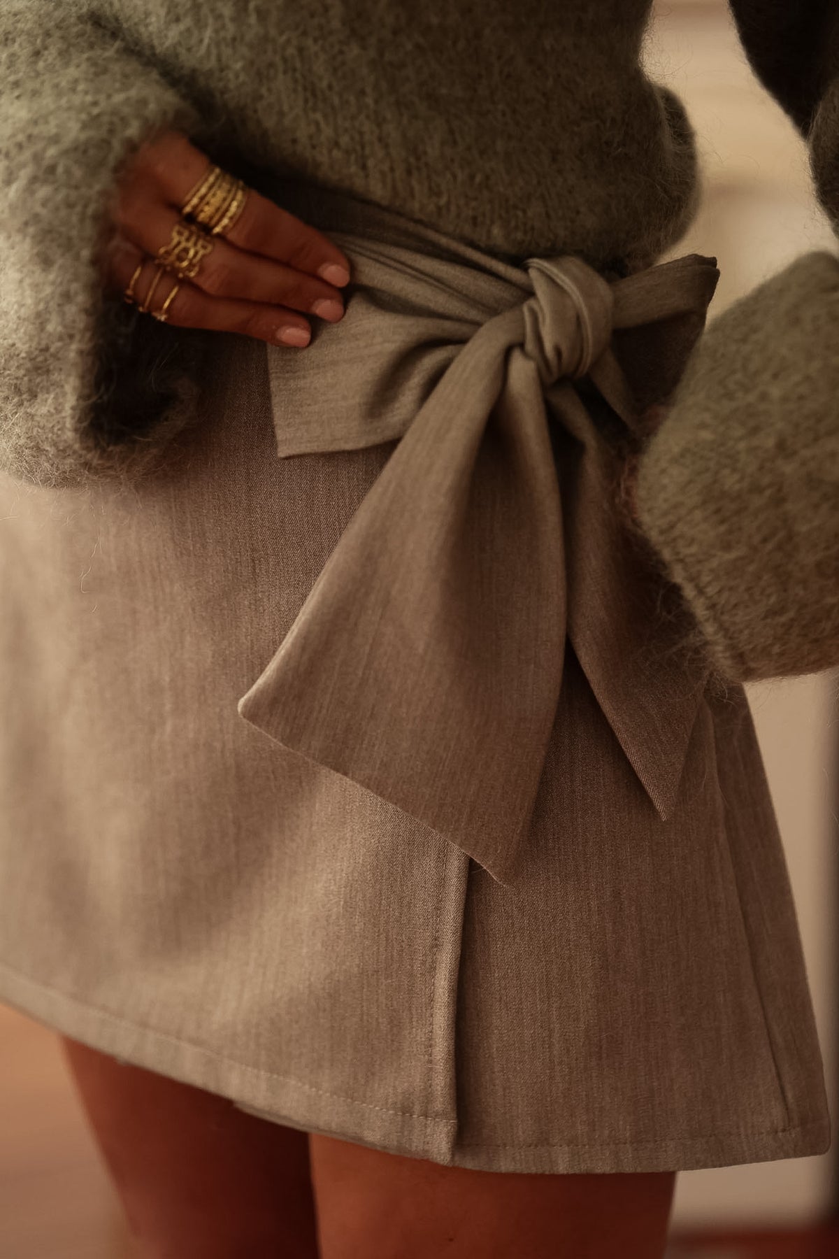 Jupe-short Gigi taupe