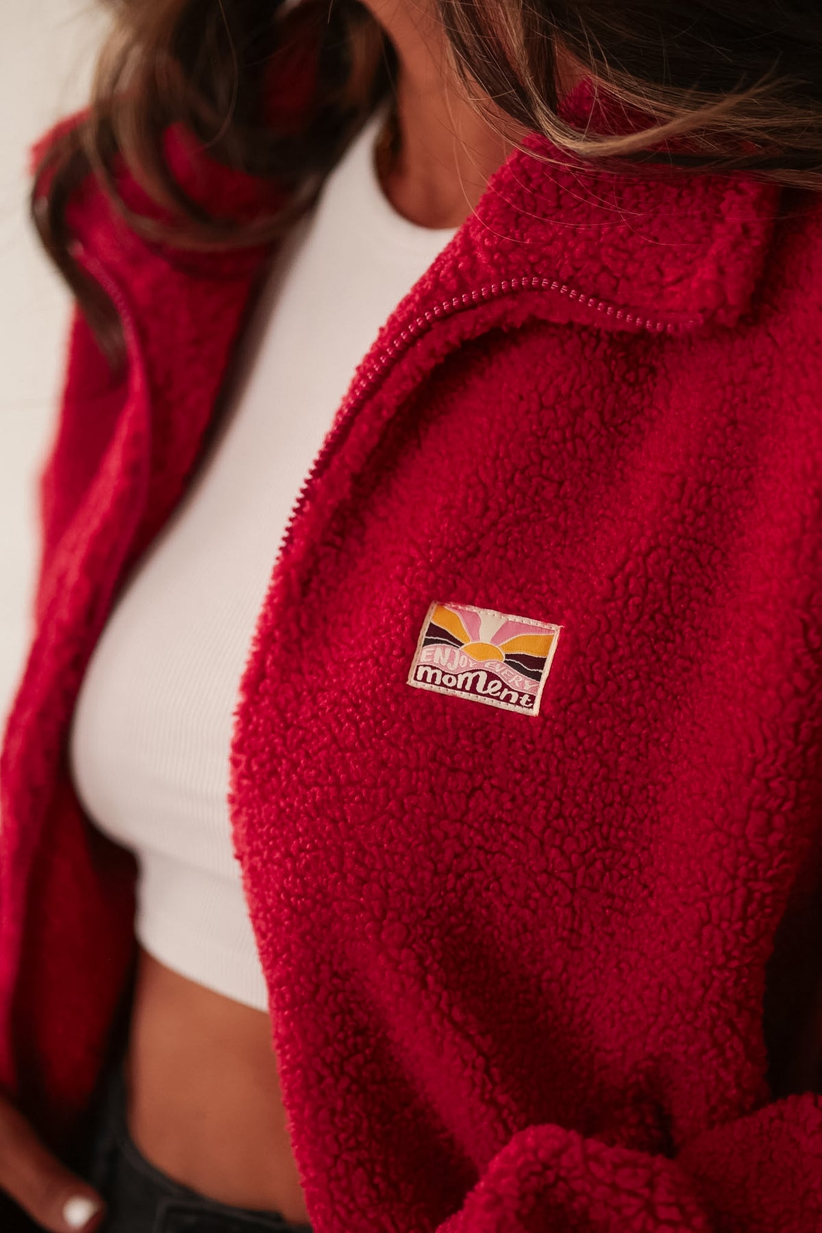 Veste polaire Gia rouge rubis