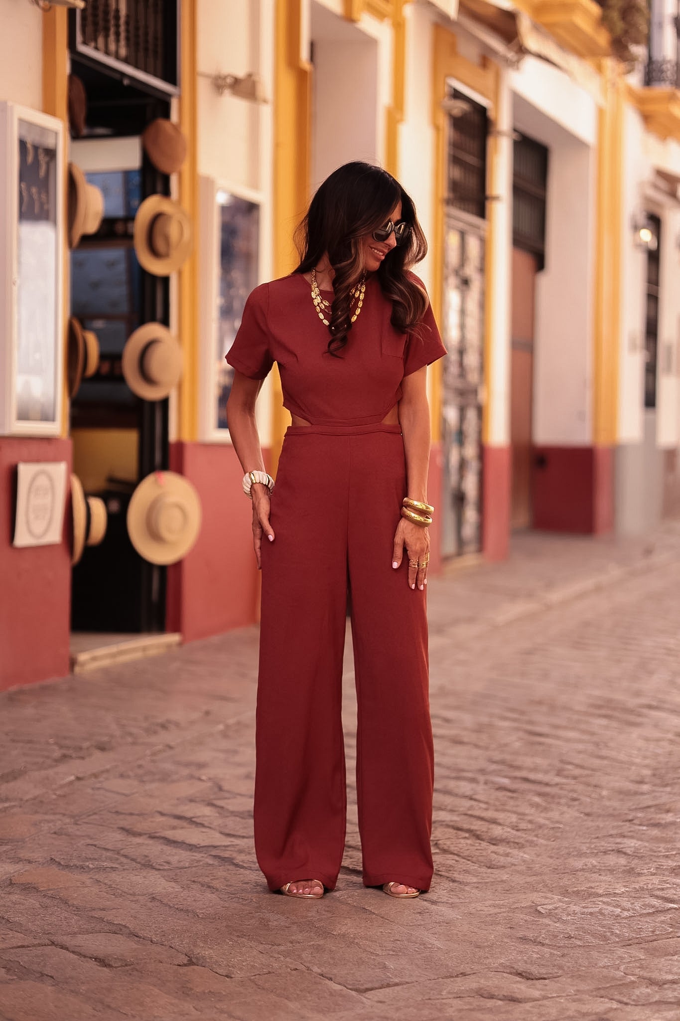 Combi-pantalon Ysé terracotta