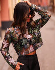 Top Numa noir à sequins et broderies