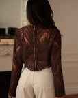 Top femme choco en dentelle avec perles manches longues Suzie (vue 7)