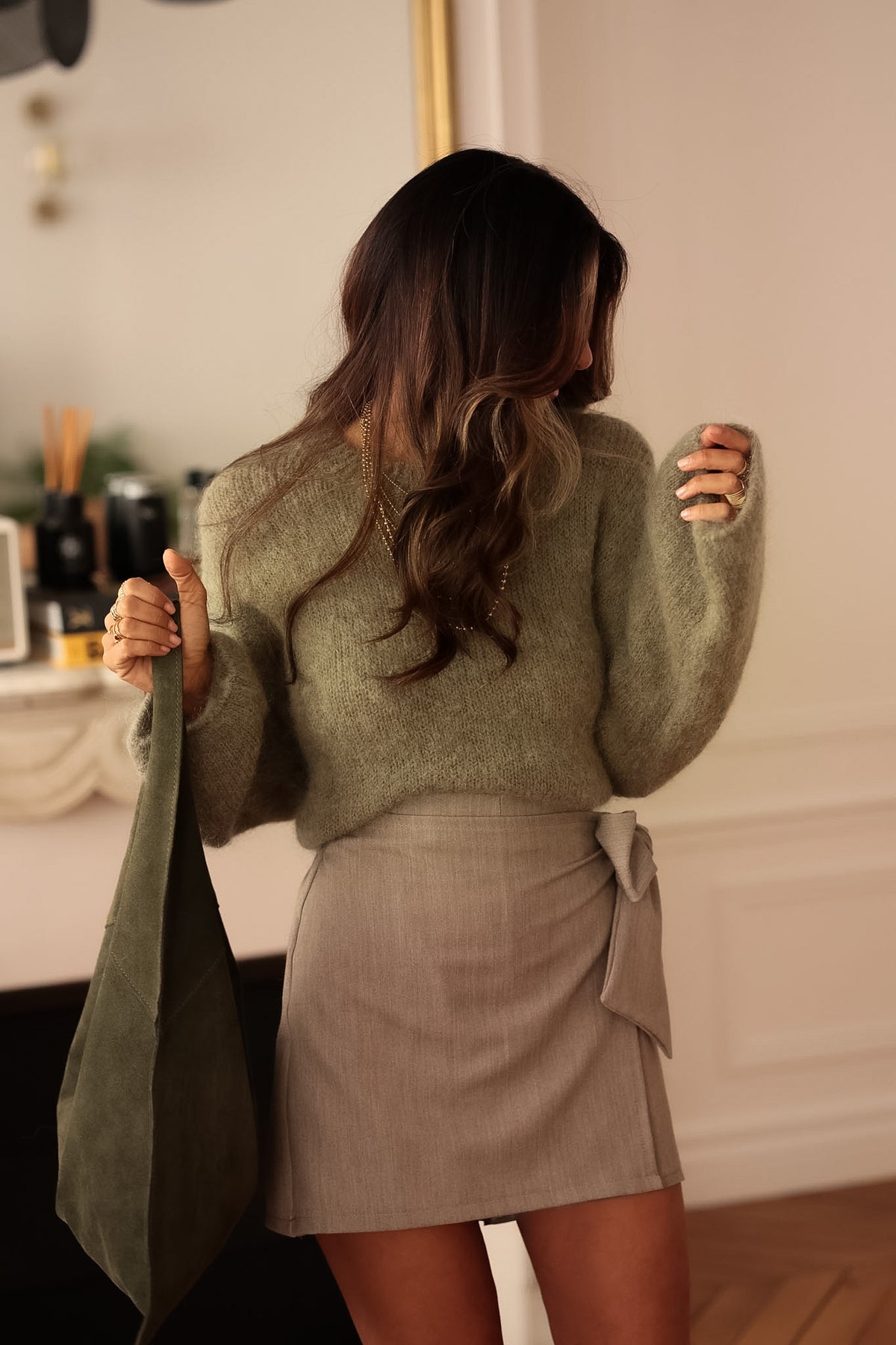 Jupe-short Gigi taupe