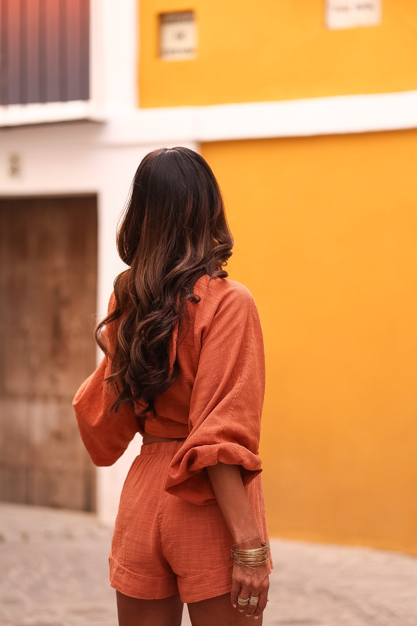 Ensemble Belize terracotta, top noué, short et bandeau (vue 8)