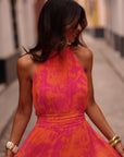 Robe Laly rose et orange
