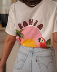 Tee-shirt femme blanc en coton imprimé Bahia Brasil (vue 4)