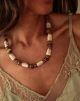 Collier Azura en acier inoxydable ivoire doré style bohème (vue 4)