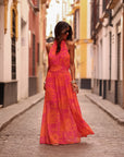 Robe Laly rose et orange
