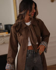 Trench long Sixtine marron