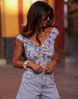 Top Liberty bleu