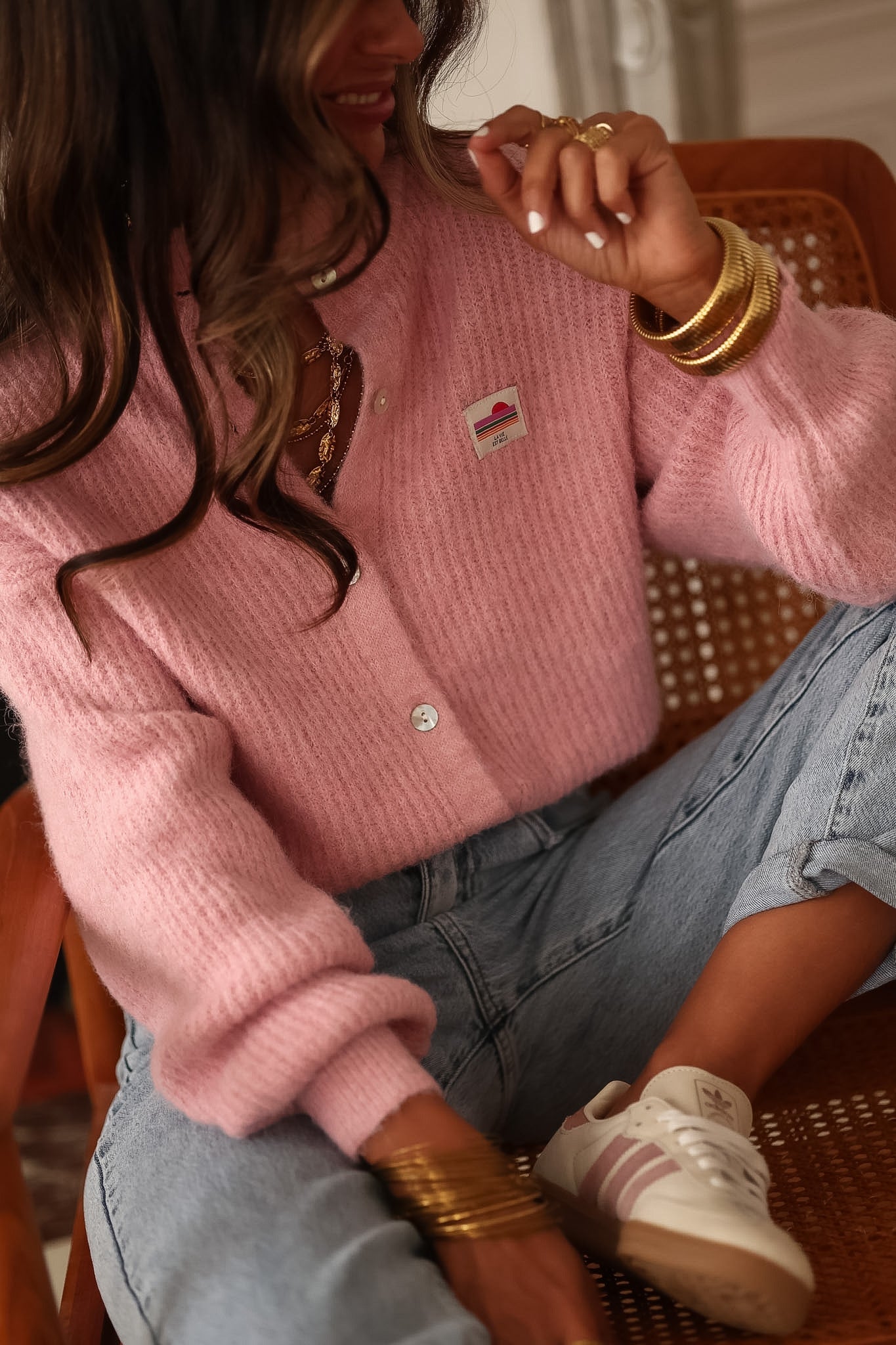 Gilet Flavie rose
