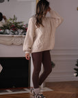 Pull Collynn torsadé beige