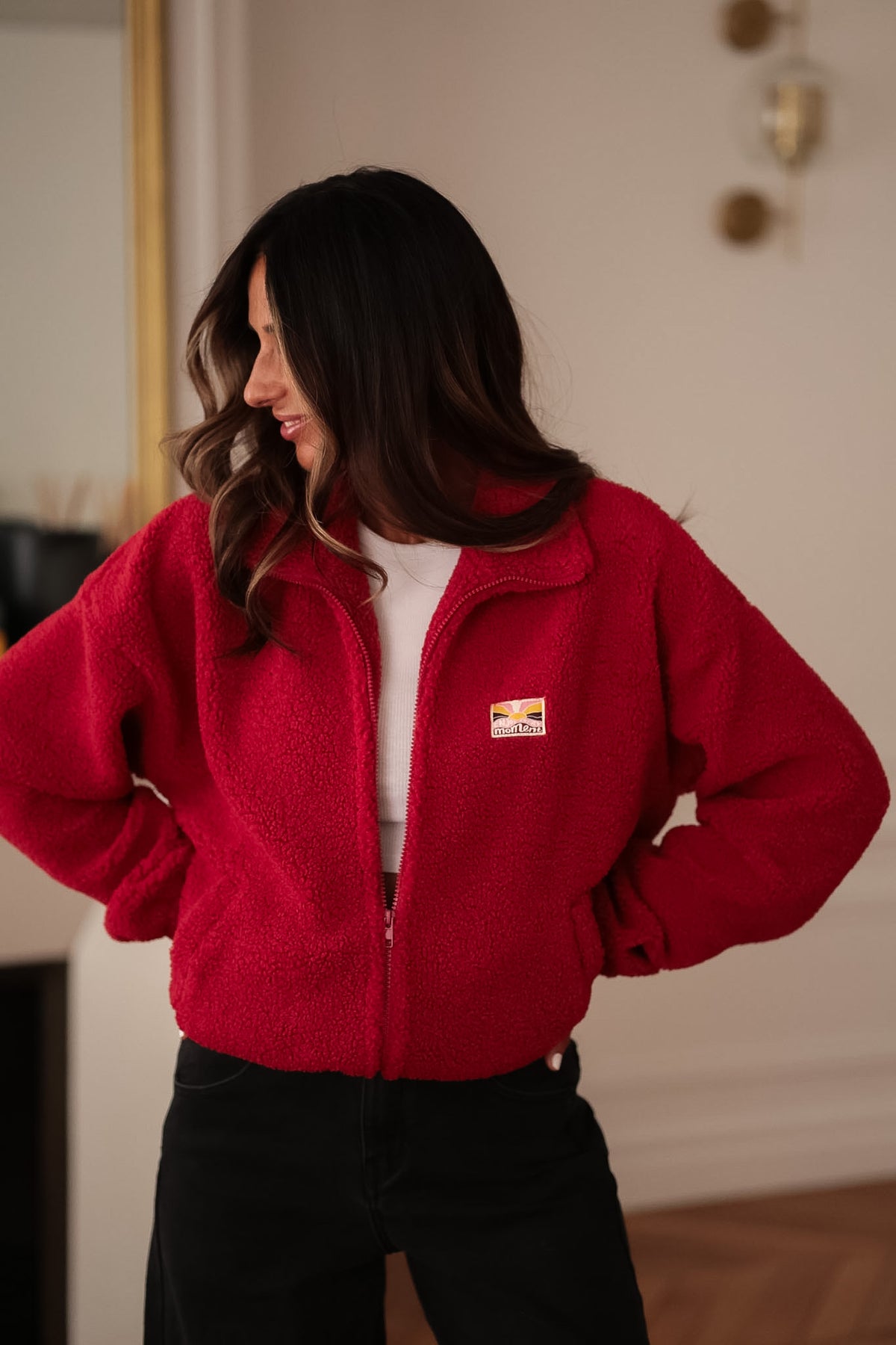 Veste polaire Gia rouge rubis