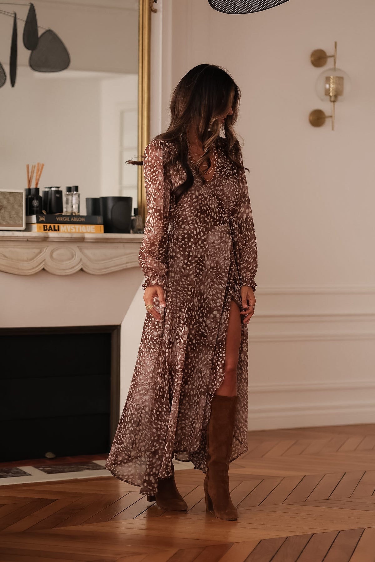 Robe longue Elva choco (Précommande)
