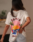Tee-shirt femme blanc en coton imprimé Bahia Brasil (vue 5)