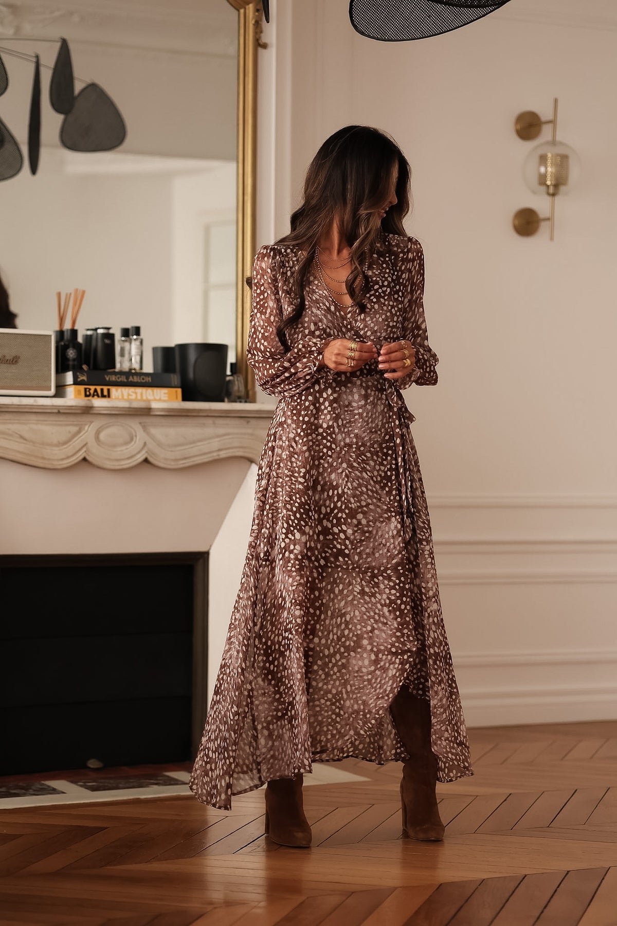 Robe longue Elva choco (Précommande)