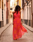 Robe Laly rose et orange