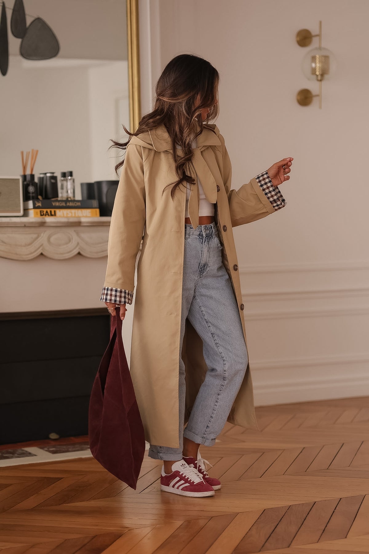 Trench long Sixtine beige