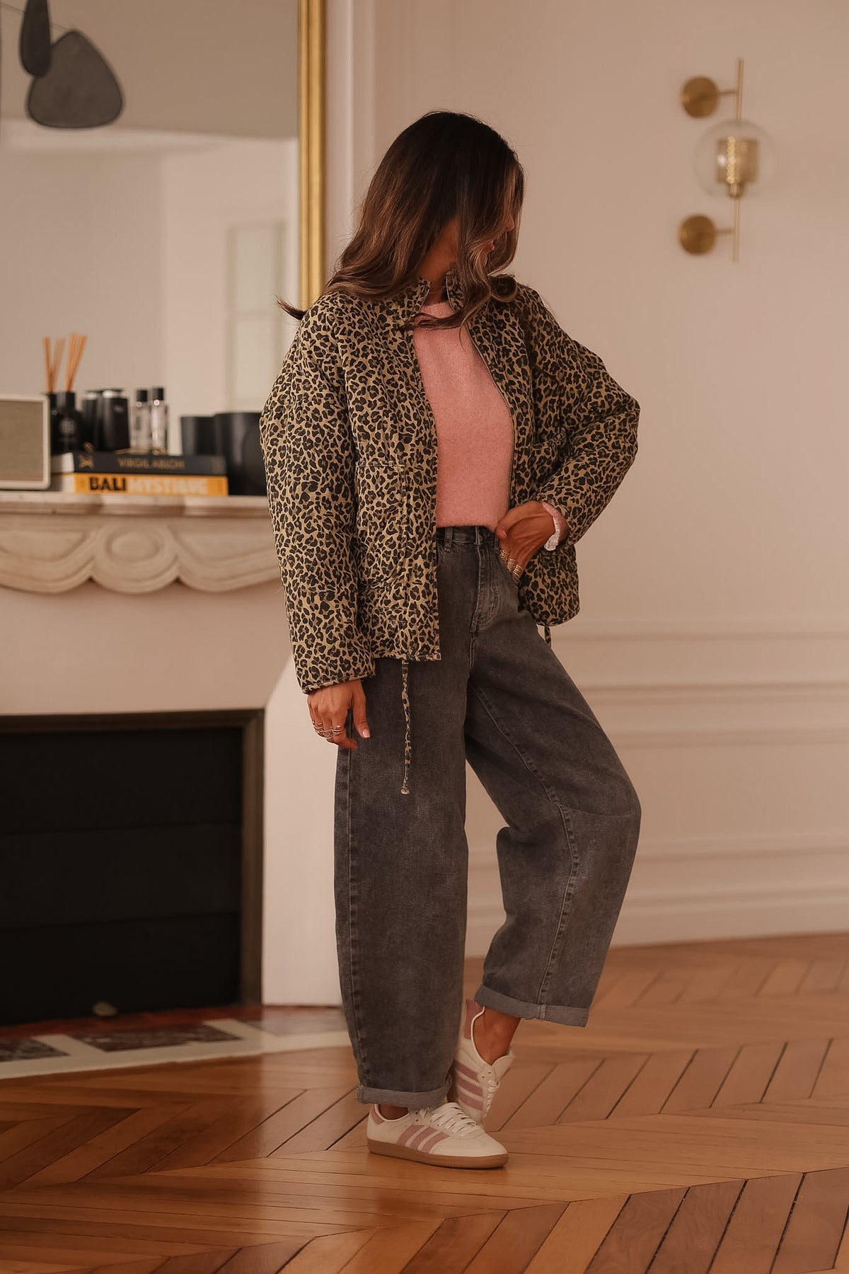 Veste Nélie matelassée leopard