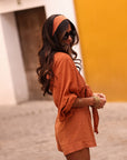 Ensemble Belize terracotta, top noué, short et bandeau (vue 6)