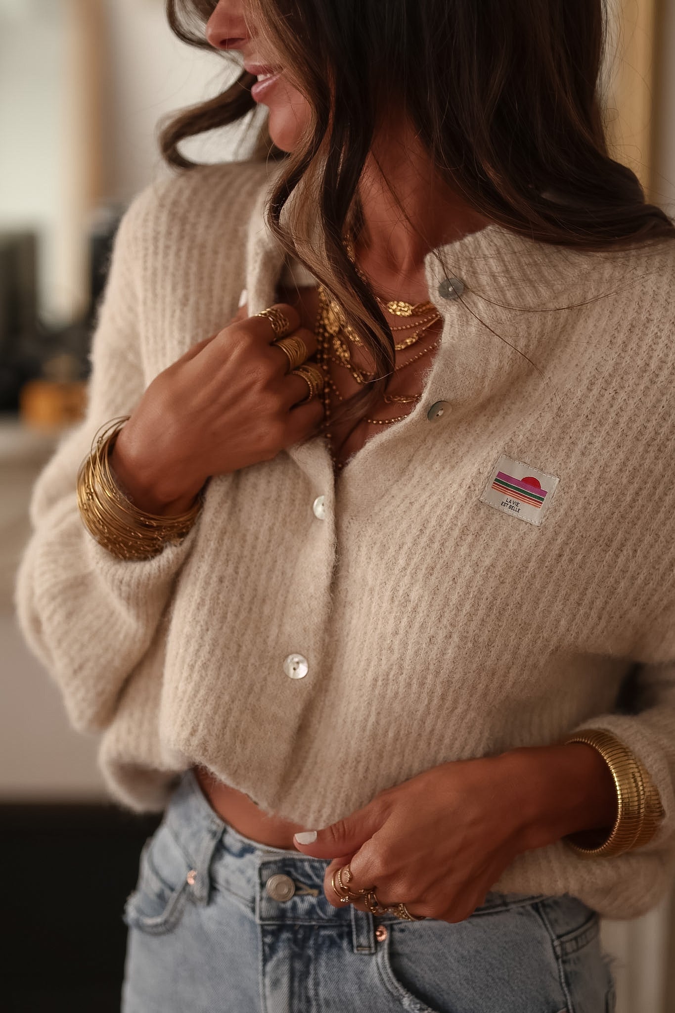 Gilet Flavie beige