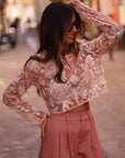 Top femme rose à sequins et broderies Numa (vue 6)