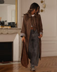 Trench long Sixtine marron